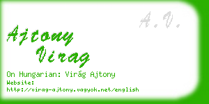 ajtony virag business card